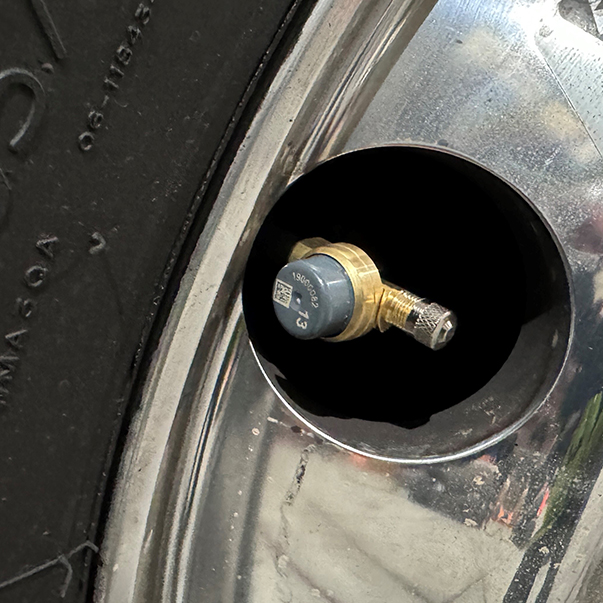 Flow Through Truck TPMS Sensor fitted